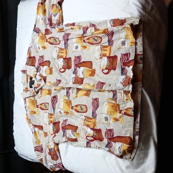 C & B Sport by Croft & Barrow mens short sleeved button down beer shirt - Picture 1 of 12